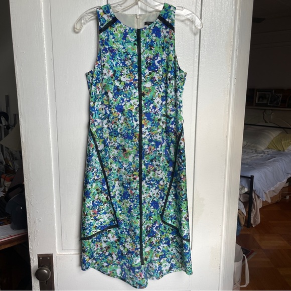 Ann Taylor Abstract Flower Print A-Line Dress - Picture 3 of 12